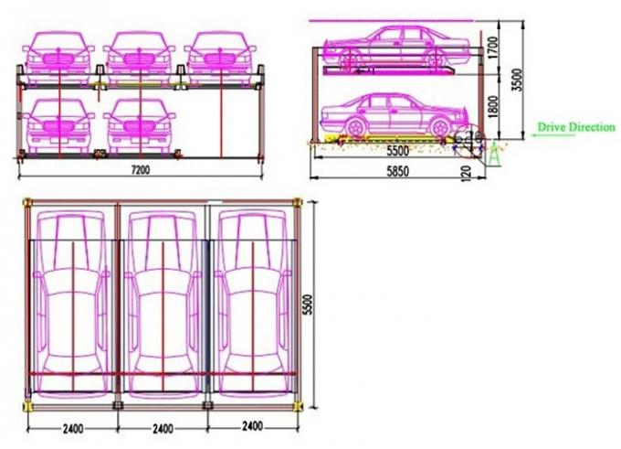 QDMY-P2 2 Floors Automatic Puzzle Parking System Car Parking Steel