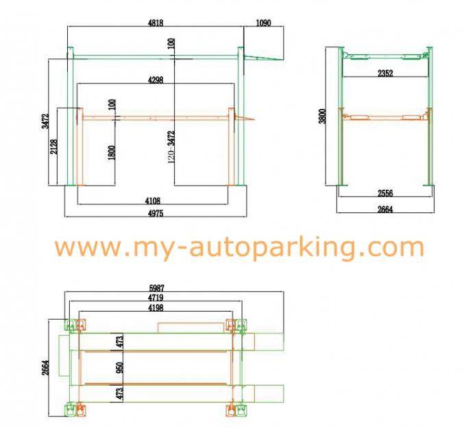 3 Level Car Storage Car Parking Lift System/4 Post Car Lift for Sale