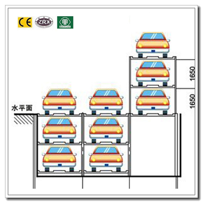 China +1-1 and +1-2 4 Pillar Vertical Pit Parking System Pit Multi-level Mechanical Parking supplier