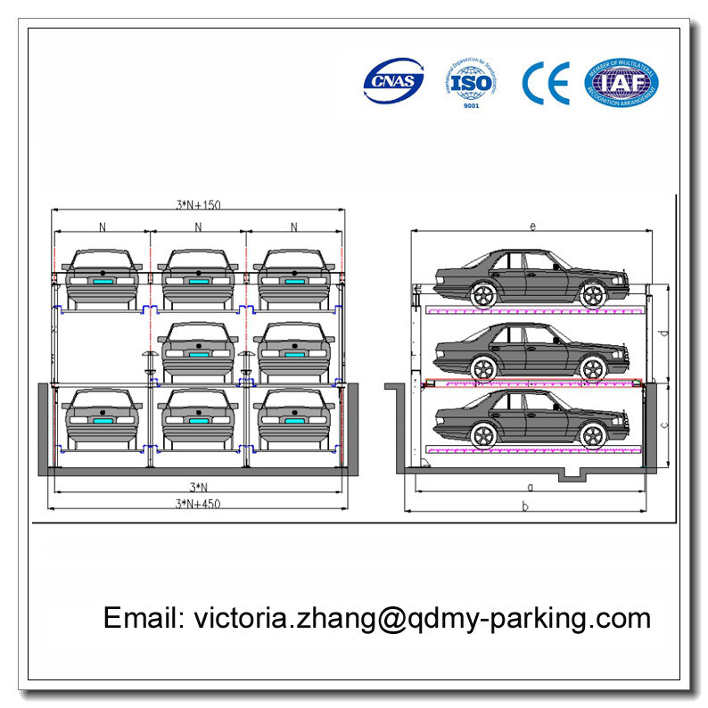 -1+2 (3 Floors) Pit Design Puzzle Parking System Smart Card Parking