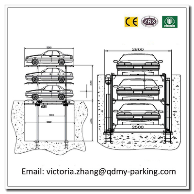 China 2-3 Levels  Pit Parking Mechanical Carport Parking Lift Basement Car Stack Parking System supplier