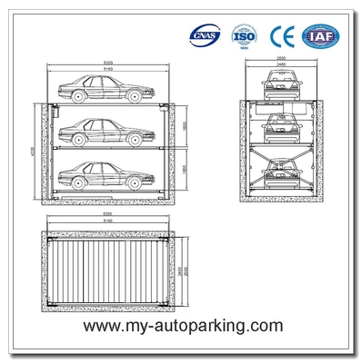 China 2 or 3 Cars Underground Lift/Hydraulic Stacker for Basement/Valet Parking Equipment/Underground Parking Garage Design supplier