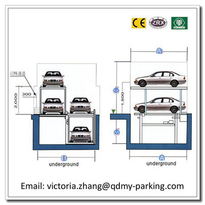 2-3 Floors Underground Car Parking Lift Residential Pit Garage Parking Car Lift Equipment