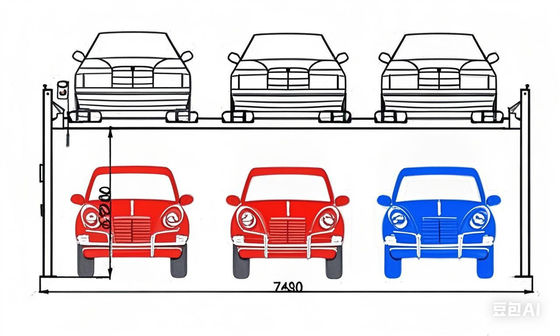 Double Wide Automative Lift for 6 Cars/ 2 Levels Parking Lifts for 6 Cars/ Triple Wide Parking Lifts