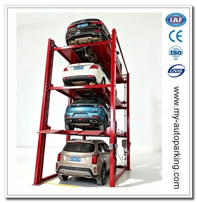 Safe Four Post Quadruple Parking Stacker Anti Fall Lock 4 Cars Vertical Storage Lift