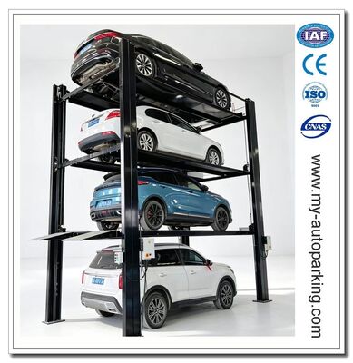 Safe Four Post Quadruple Parking Stacker Anti Fall Lock 4 Cars Vertical Storage Lift