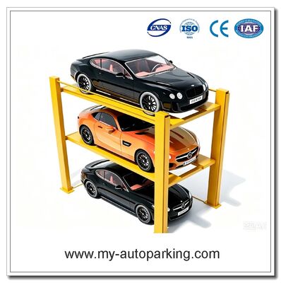 4 Post Car Parking Lift, China Supplier Custom Dimension Triple Car Parking Stacker