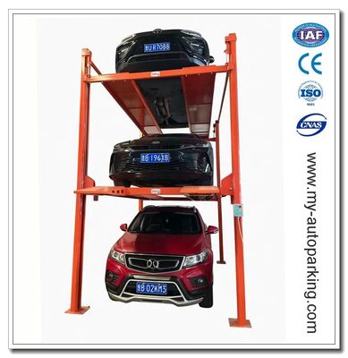 Four‑Post Triple‑Tier Hydraulic Car Stacker for 3‑Vehicle Garage Storage China Manufacturers