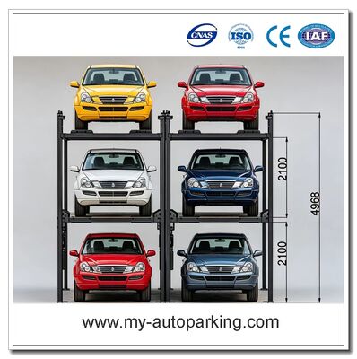 Durable Hydraulic Four‑Post Triple Stacker Lift for Compact Parking Lots 3 Level Car Parking Lift